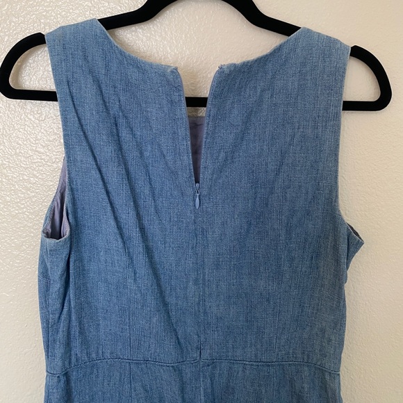 J. Crew Factory 💌Free Shipping Sleeveless Denim Dress Embroidery Size 4 - Picture 6 of 7
